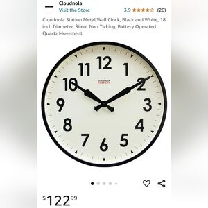 Factory Wall Black - Wall Clock - Silent - Steel Case